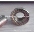 din6923 zinc plated carbon steel flange nut,serrated flange nut